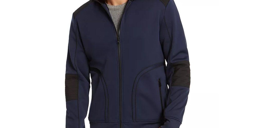 Jaqueta com capuz Overbound masculina INC International Concepts azul escuro tamanho XXX grande
