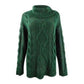 Suéter feminino Charter Club com gola alta e tricô trançado com glitter, verde escuro, tamanho extra grande