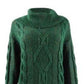 Suéter feminino Charter Club com gola alta e tricô trançado com glitter, verde escuro, tamanho extra grande