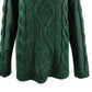 Suéter feminino Charter Club com gola alta e tricô trançado com glitter, verde escuro, tamanho extra grande