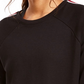 Ideologia Moletom feminino listrado French Terry Varsity, preto, tamanho médio