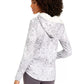 Ideology Moletom com capuz feminino com estampa de cobra e bainha arredondada, branco, tamanho X-S