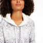Ideology Moletom com capuz feminino com estampa de cobra e bainha arredondada, branco, tamanho X-S