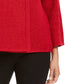Blazer feminino JM Collection Petite com broche frontal cruzado, vermelho, tamanho médio