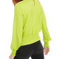 Blusa feminina Bar III Smocked Surplice, verde, tamanho X-S