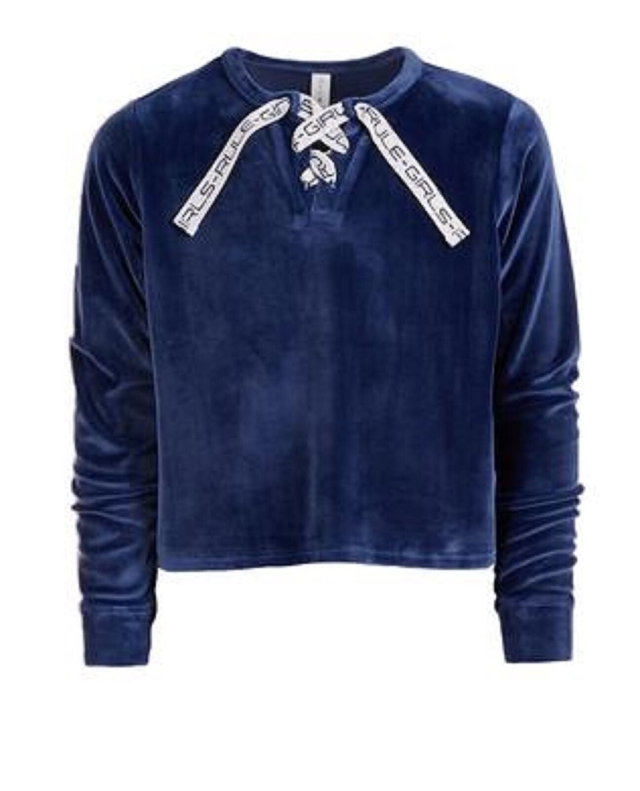 Ideologia Big Girls Moletom de veludo com cadarço azul escuro tamanho médio