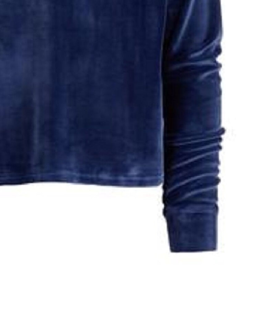 Ideologia Big Girls Moletom de veludo com cadarço azul escuro tamanho médio