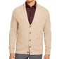 Cardigan masculino de cashmere Tasso Elba com botões, marrom, tamanho pequeno