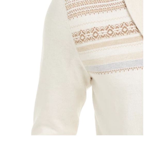 Cardigan de malha com listras geométricas e intarsia masculino Tasso Elba, branco, tamanho XX-G