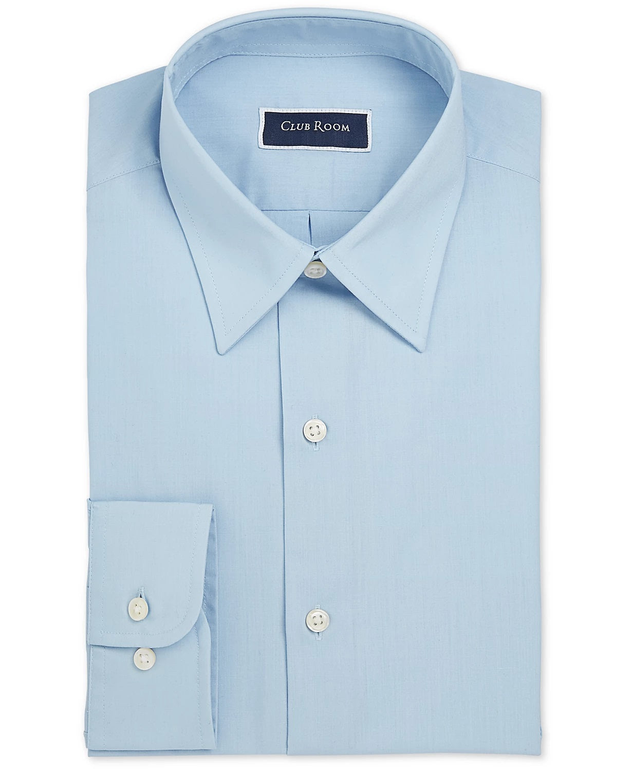 Camisa social masculina Club Room Classic/Regular Fit, azul, tamanho 34-35