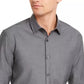 Camisa lisa Alfani masculina, corte clássico, cinza, tamanho pequeno