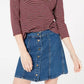 Camisa listrada feminina Maison Jules com manga 3/4, vinho, tamanho pequeno