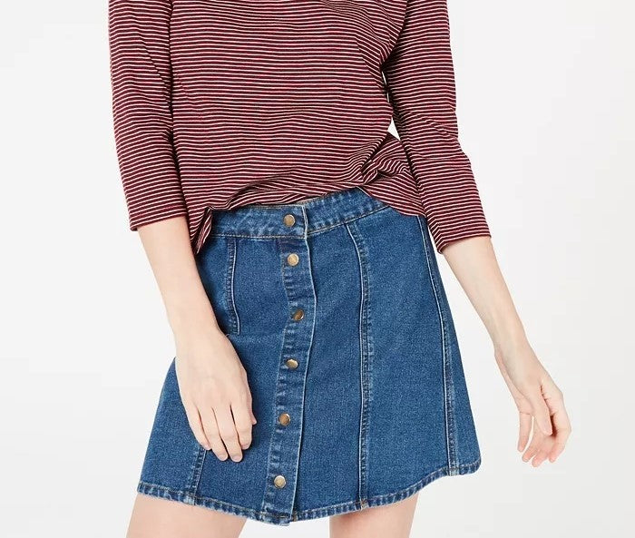 Camisa listrada feminina Maison Jules com manga 3/4, vinho, tamanho pequeno