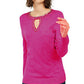 Suéter feminino com decote em V e detalhe de fechadura da INC International Concepts, rosa, tamanho X-S