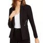 Blazer feminino peplum de renda da INC International Concepts, preto, tamanho médio