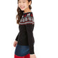 Suéter Charter Club Big Girls Fair Isle Family Preto Tamanho Grande