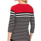 Karen Scott Sport Feminino Listrado Colorblocked com Ilhós Vermelho Brilhante Tamanho P