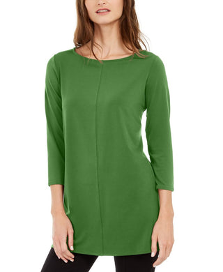 Túnica Alfani Feminina Manga 3/4 Verde Tamanho Grande