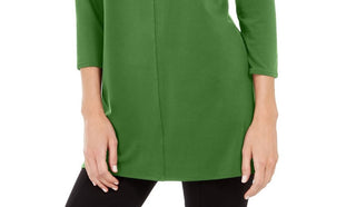 Túnica Alfani Feminina Manga 3/4 Verde Tamanho Grande