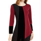Blusa feminina Alfani Colorblock assimétrica vinho tamanho pequeno