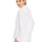 Blusa de linho feminina Charter Club com bolinhas, branca, tamanho pequeno