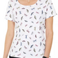Blusa feminina Karen Scott com estampa de libélula, branca, tamanho médio