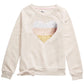 Moletom com lantejoulas e coração para meninas grandes da Epic Threads, tamanho médio, branco