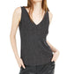 Blusa sem mangas com glitter Bar III feminina, preta, tamanho pequeno