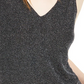 Blusa sem mangas com glitter Bar III feminina, preta, tamanho pequeno