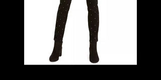 Calça skinny feminina Bar III com tachas, preta, tamanho 0