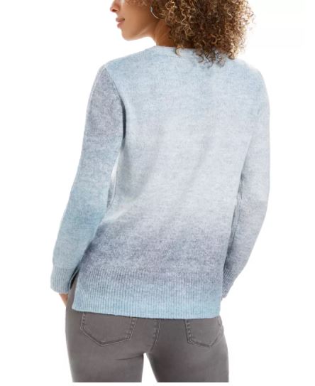 Suéter feminino Ombre Style &amp; Co, azul marinho, tamanho médio