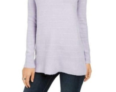 Suéter feminino de lurex com gola alta estilo &amp; co, roxo, tamanho XXG