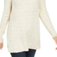 Suéter feminino estilo &amp; co lurex gola alta bege tamanho GG