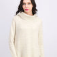 Suéter feminino estilo &amp; co lurex gola alta bege tamanho médio