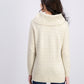 Suéter feminino estilo &amp; co lurex gola alta bege tamanho médio