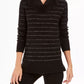 Suéter feminino estilo &amp; co lurex gola alta preto tamanho extrapequeno