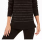 Suéter feminino estilo &amp; co lurex gola alta preto tamanho extrapequeno