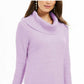 Suéter feminino de lurex com gola alta estilo &amp; co, roxo, tamanho grande