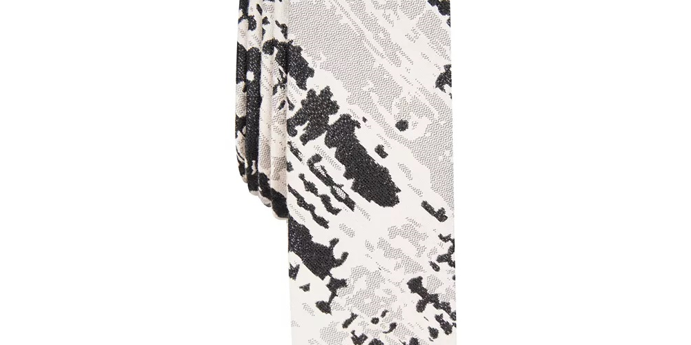 Gravata Skinny Abstrata Masculina INC International Concepts Preta Tamanho Regular