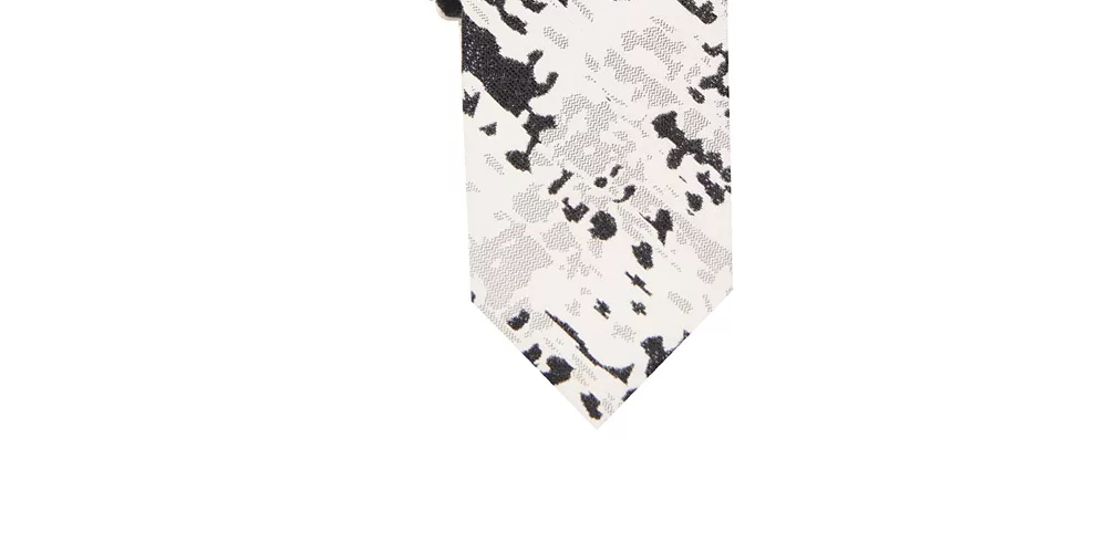 Gravata Skinny Abstrata Masculina INC International Concepts Preta Tamanho Regular