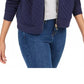 Jaqueta bomber feminina de malha texturizada Charter Club, branca, tamanho X-S