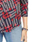Top feminino estampado com decote em V Charter Club Intrepid Blue, tamanho médio