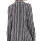 JM Collection Top feminino com aparência metálica em camadas, preto, tamanho X-S
