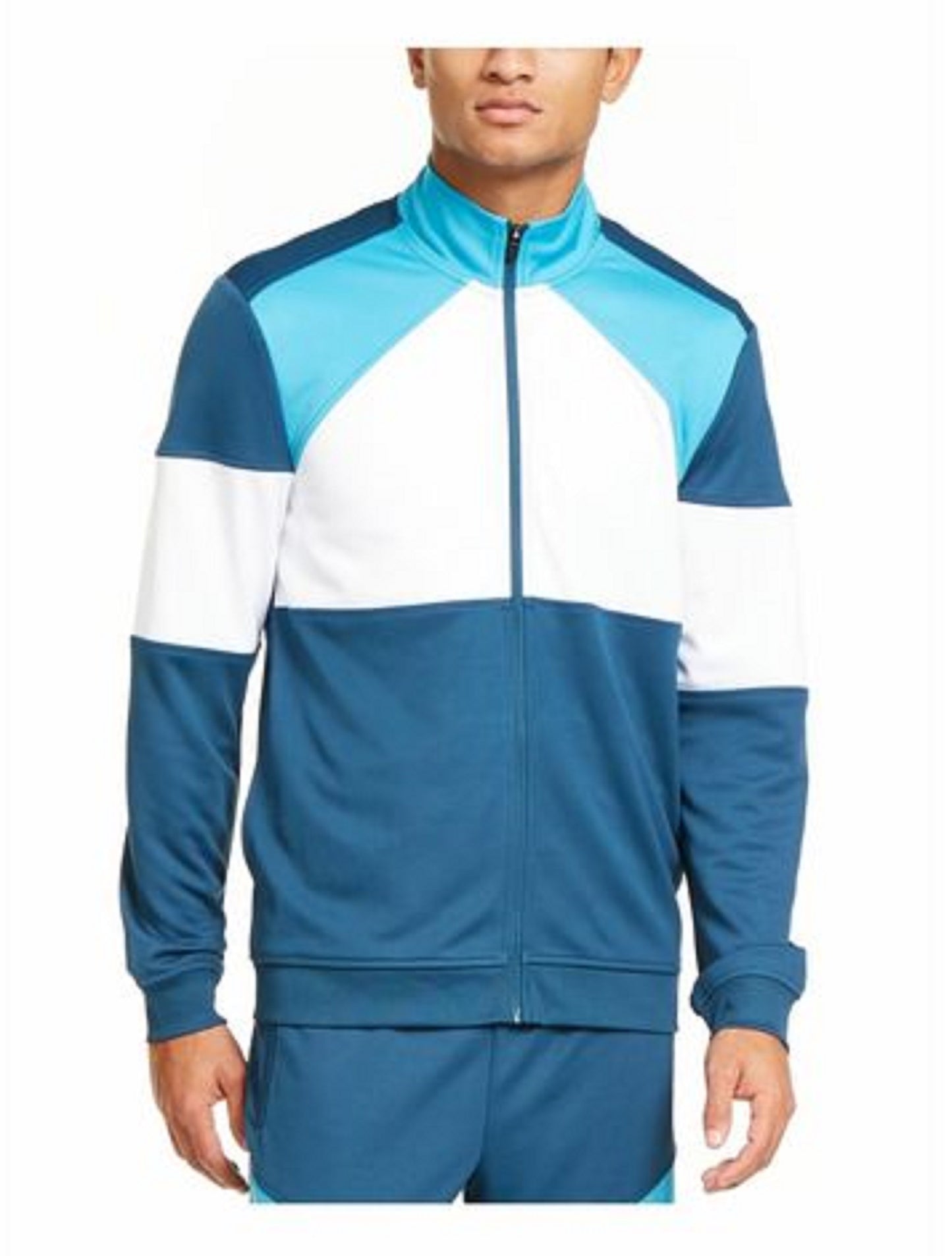 Jaqueta esportiva masculina Id Ideology Colorblocked Turq/Aqua tamanho XXG