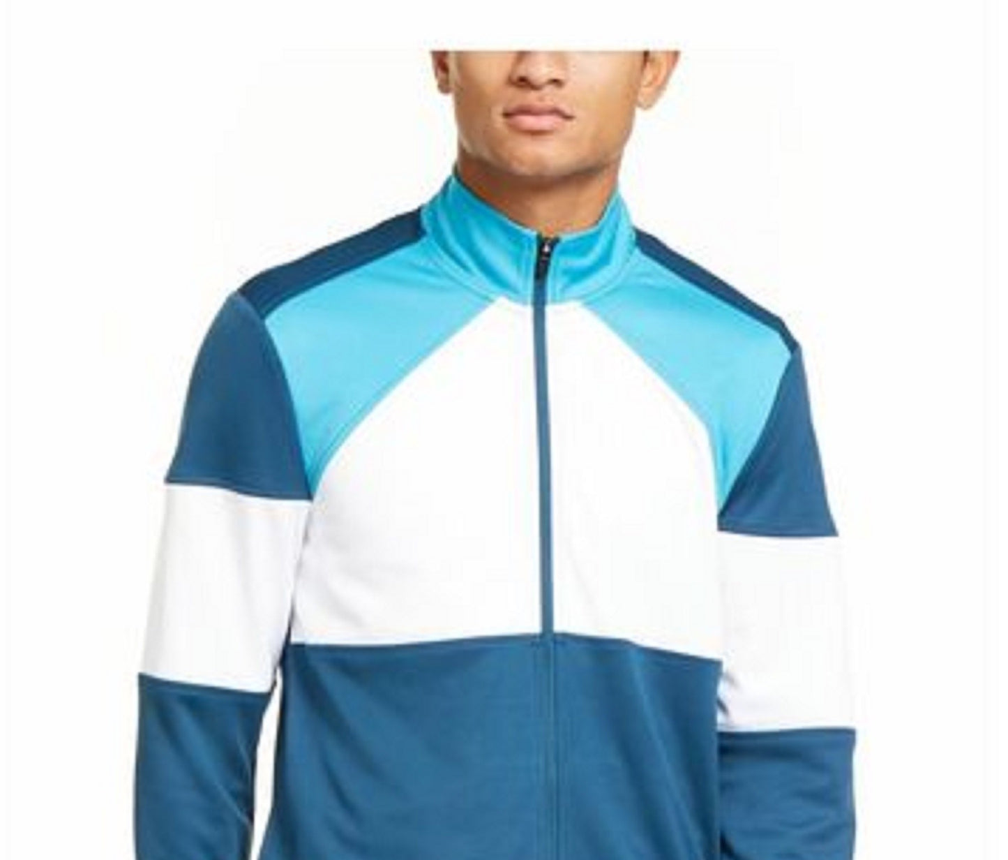 Jaqueta esportiva masculina Id Ideology Colorblocked Turq/Aqua tamanho XXG