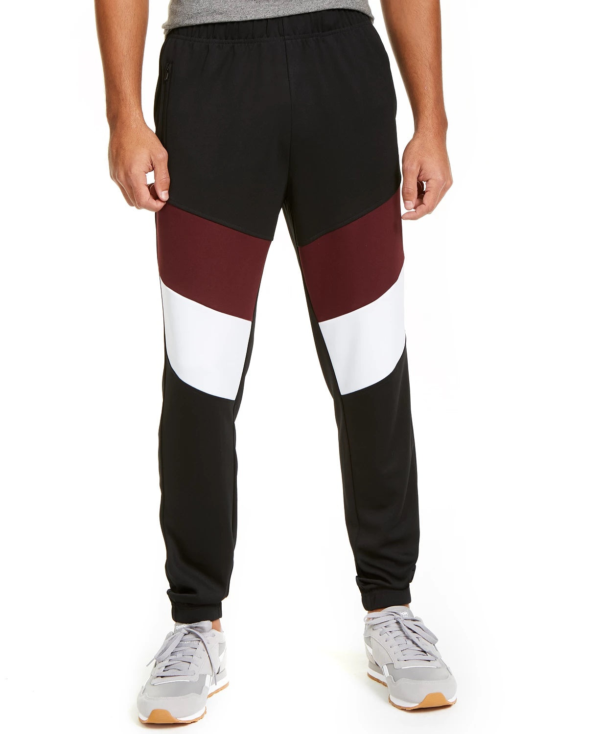 Calça de moletom masculina Ideology Colorblocked, vinho, tamanho médio