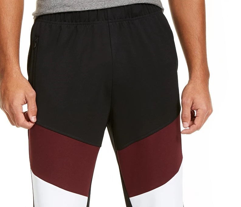 Calça de moletom masculina Ideology Colorblocked, vinho, tamanho médio