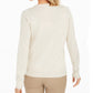 Cardigan feminino com estampa em zigue-zague Charter Club, branco, tamanho grande