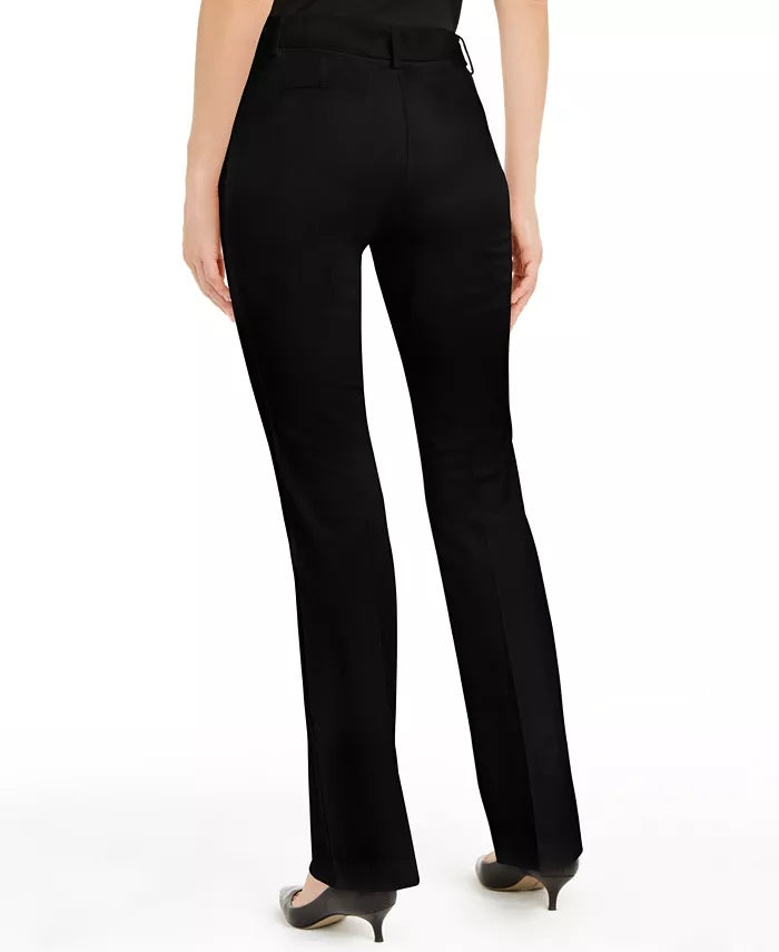 Calça feminina Alfani com cinto e cós largo, preta, tamanho 6, pequena