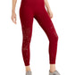 Leggings femininas Ideology sem costura perfuradas de cintura alta, tamanho médio, vermelho